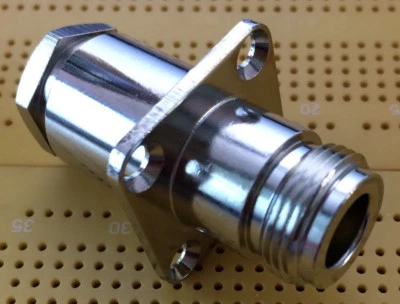 N-Type Connector Female Panel Mounted RG213 RG214 Cable Connector 50 Ohm HV IP67 - Image 1 of 4