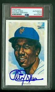 Cleon Jones 1969 Miracle Mets Postcard Ron Lewis Art PSA /DNA Authentic - Picture 1 of 2