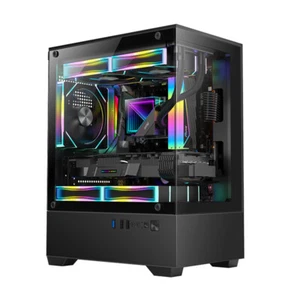 270 Degree Transparent Glass Computer Case PC Tower For M-ATX ITX Motherboard - Bild 1 von 14