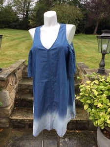 Watercult Denim Swim Cover Up Dress With Off Shoulder Sleeves Size Large - Picture 1 of 4