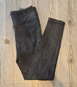 ATHLETA Delancey Leggings Stretti a Spina di Pesce Pantaloni Yoga Nero/Grigio Abalone Taglia M - Foto 1 di 7