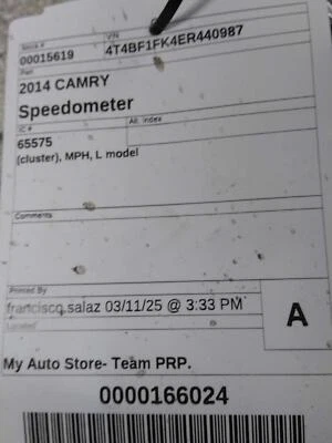 2014 Toyota Camry Speedometer Gauge Blue OEM 95K Miles NJ25-15619-401791 - Image 1 of 4