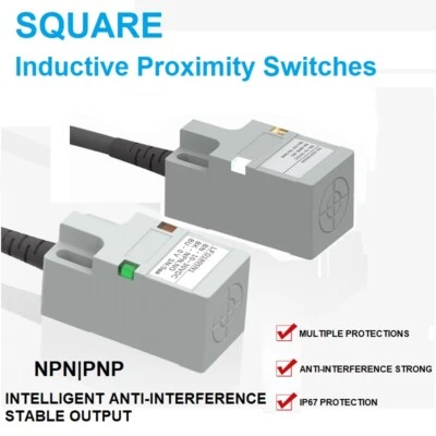 Square Proximity 30VDC 200mA Tri-wire NPN NO Limit Metal Induction Sensor Switch - Image 1 of 4