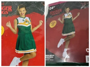 Stranger Things S4 Hawkins High Tigers Cheerleader Tween Girls Costume Size L - Picture 1 of 8