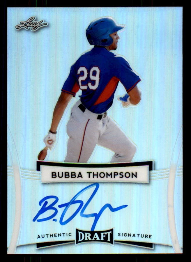 2017 Leaf Metal Draft #BABT1 Bubba Thompson Rangers Rookie Auto (ref 31932) - Image 1 of 2