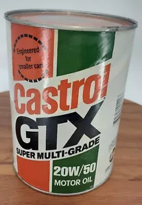 OLIO MOTORE VINTAGE CASTROL GTX SUPER MULTIGRADO 20W/50 1 QUARTO LATTINA PIENA - Foto 1 di 6