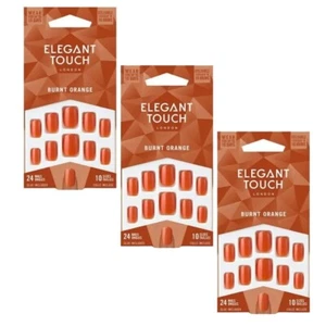 ELEGANT TOUCH London - Burnt Orange False Nails 24 Pieces - 3 PACK