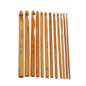 Häkelnadel Bambus Set Garn Nähwerkzeug Stricken 3-10 mm Holz Nadeln 12-teiliges Set - Bild 1 von 5