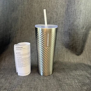 Neu mit Etikett Starbucks 2022 Winter Ribbon Swirl Edelstahl Becher 24 Oz Cold Venti - Bild 1 von 4