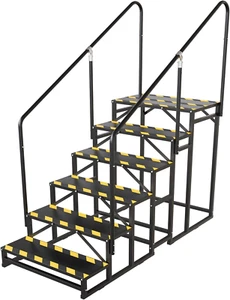 6 Step RV Stairs, Hot Tub Steps, Outdoor Spa Step Ladder with Handrail,Portable - Picture 1 of 7