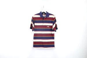 Vintage 70s Streetwear Boys Medium Faded Rainbow Striped Color Block Polo USA - Picture 1 of 9