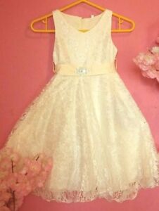 DIAMANTED LACE TULLE GIRL DRESS ( SIZE 4-5 YEARS ) 