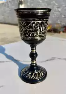 Royal Wine Goblet Solid Brass Handmade Premium Wine Cup Medieval Decor Goblet - Picture 1 of 10