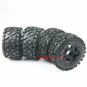 4pcs Front Rear All Terrain Tire Wheel for 1/5 HPI ROVAN KM BAJA 5B US - Picture 1 of 4