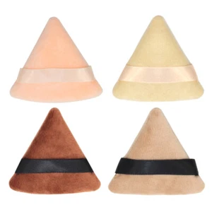 4 Stück Dreieck Baumwolle Puderquaste Gesicht Make-up Puderquaste Make-up Werkzeug mit Riemen - Bild 1 von 12