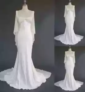 Brautkleid Meerjungfrau weiß elfenbein Langarm Tüll Vintage elegant Brautkleid - Bild 1 von 8