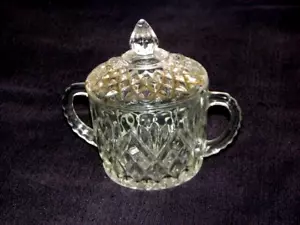 Zuccheriera vintage cristallo trasparente motivo diamante vintage - Foto 1 di 4