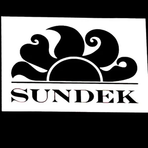 Adesivo Sundek vintage anni '80 in bianco e nero - Foto 1 di 3