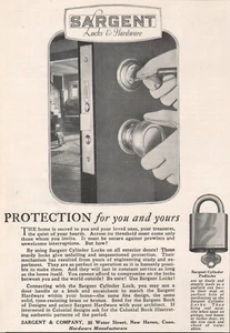 1924 Vintage SARGENT & CO Locks & Hardware Household Home Decor Print Ad - Picture 1 of 1