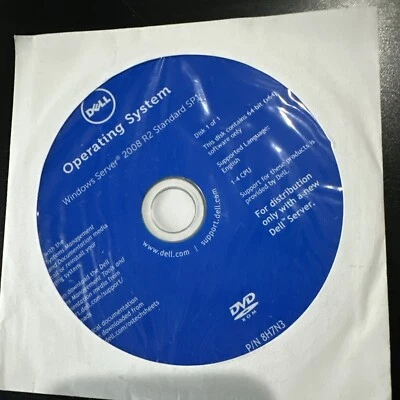 Dell Microsoft Windows Server 2008 R2 Std SP1 Install DVD 8H7N3 (no key) SEALED - Image 1 of 2