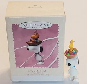 1996 Hallmark Keepsake Easter Ornament Parade Pals Snoopy Woodstock~T4077 - Picture 1 of 7