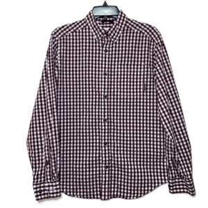 Columbia Men's Cotton Button-Down Shirt Red Check Long Sleeve Small - Picture 1 of 5