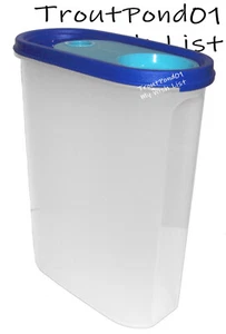 TUPPERWARE Modular Mates Oval #4 Container 9 3/4c RARE Pour All Seal Blue Cereal - Picture 1 of 7