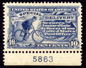 US E8 10c Special Delivery 1911 SL watermark perf 12 VF-XF unused OG LH plate # - Picture 1 of 2
