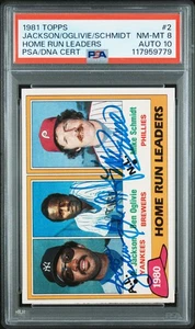 1981 Topps Home Run Leaders #2 Home Run Leaders PSA 8 Auto 10 - Picture 1 of 2