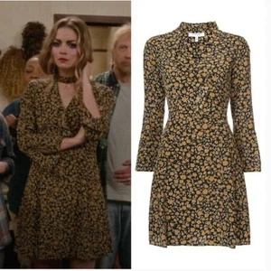 Derek Lam 10 Crosby Dress Silk Bell Sleeve Size 6 ASO Alexis Rose Schitt's Creek - Picture 1 of 12