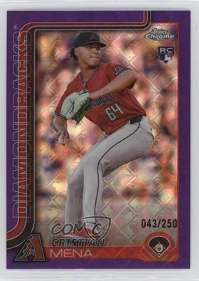 2025 Topps Chrome Logofractor Purple Refractor 43/250 Cristian Mena Rookie RC - Image 1 of 3