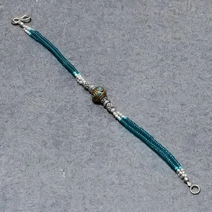 Tibetischer Türkis Onyx Handarbeit Geschenk Schmuck Perlen Nepali Armband 6" ... - Bild 1 von 7