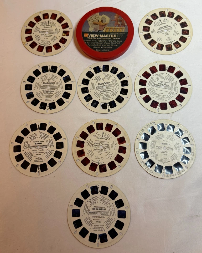 Viewmaster Reels - Lot of 9 - Vintage Disney with Case - Image 1 of 1