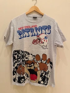 Vintage New England Patriots Taz Looney Tunes NFL T-Shirt 90s Gray Changes USA L - Bild 1 von 7