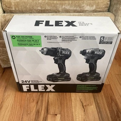 Flex FXM205-2A 24V Compact Drill Driver and Compact Impact Driver Combo Kit NEW - Image 1 of 4
