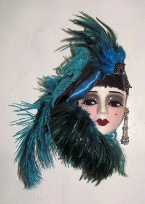 Unique Creations Lady Face Mask Wall Hanging Decor - NEW IN BOX - Image 1 of 4