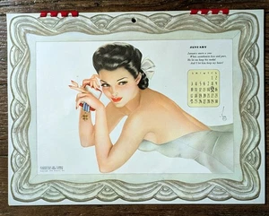 Calendario de 12 meses completo de colección 1942 Segunda Guerra Mundial Esquire Varga Pinup Girls ¡Excelente!  - Imagen 1 de 12