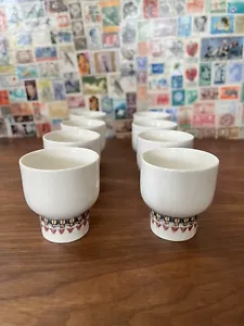 VTG Set of 8 ceramic Egg Cups Arabia of Finland pattern by artist Richard Lindh - Picture 1 of 10