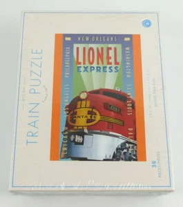Lionel Train Puzzle 36 Pieces 24 x 36 inches Pottery Barn Kids New Sealed - Picture 1 of 5