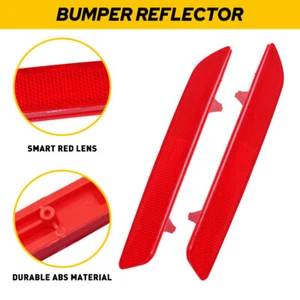 Pair For Honda CR-V SE EX-L Red 2010 2011 Lens Rear Bumper Reflector Lights Trim - Picture 1 of 18