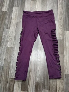 Ladies Purple Side cut leggings Forever 21 Size Medium - Picture 1 of 2