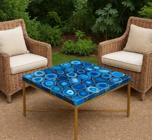 Luxury Agate Table Top – Natural Stone Slab for Dining or Coffee Table - Picture 1 of 7