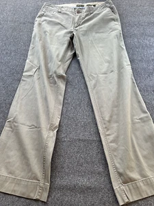 Eddie Bauer Hose Damen 10 grün vorne flach gerades Bein Taschen Stretch - Bild 1 von 11