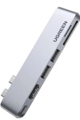 Ugreen USB C Hub Adapter for MacBook Pro and MacBook Air - Gray/Silver - Image 1 of 4
