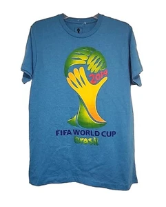 NOS FIFA Brasil 2014 World Cup Logo Mens Medium Turquoise Heather Tee - Picture 1 of 2