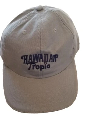 Gorra de golf Hawaiian Tropic gris caqui playa azul tropical bordado correa ajustable Foto 1 de 4