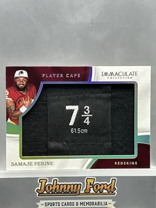 Parche de gorras de jugador novato 2017 Immaculate Collection Samaje Perine 2/3 Redskins - Imagen 1 de 2