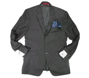 Hackett London Loro Piana Blazer Jacket Mens EU 50 40 Gray/Red Super 120's Wool - Picture 1 of 12