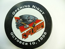 IHL Cincinnati Cyclones 1998 Opening Night Team Logo Hockey Puck Collect Pucks