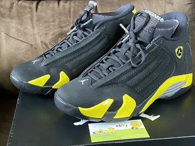 Air Jordan 14 Retro Thunder negro/amarillo vibrante-blanco 487471070 talla 8,5 EE. UU. Foto 1 de 4